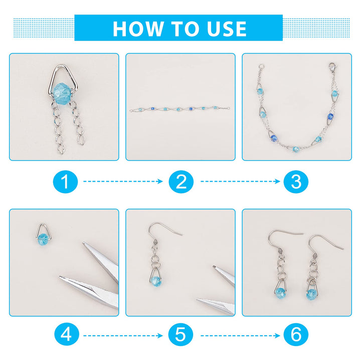 500 Pieces Triangle Open Jump Rings, Pinch Clip Bail Hang Drops Pendant Open Triangle Buckle Charm Bead Pendant Connector Findings for Decoration Jewelry DIY Accessories