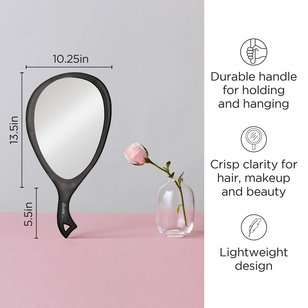 Teardrop Mirror, Black, 10 Ounce