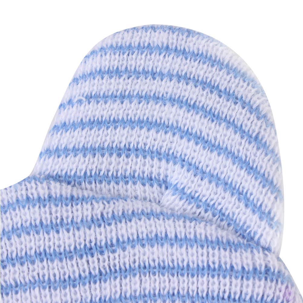 Newborn Hat with Ears - Infant Boys Hospital Hat Baby Nursery Beanie Caps 0-3 Months(3pcs, A White &amp; Blue &amp; Grey)