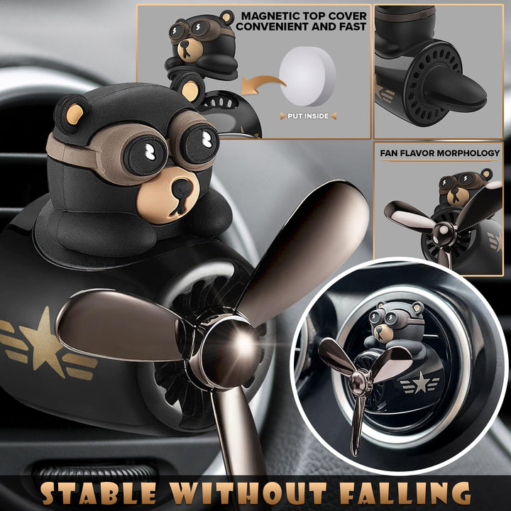 Teddy Pilot Car Air Freshener - Bear Airplane Car Vent 