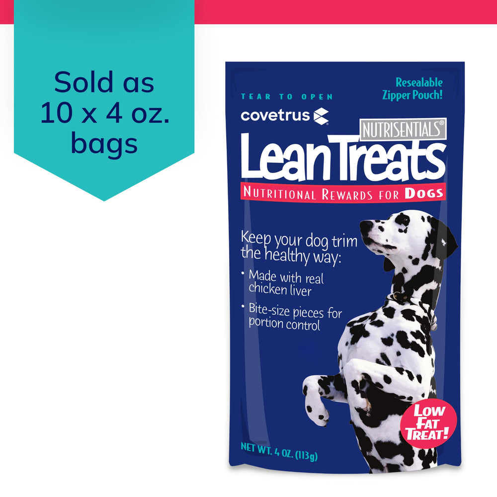 Nutrisential Lean Treats for Dogs - Soft Dog Treats for Small & Medium Dogs - Nutritional Low Fat Bite Size K9 Treats - Chicken Flavor - 10 Pack - 4oz
