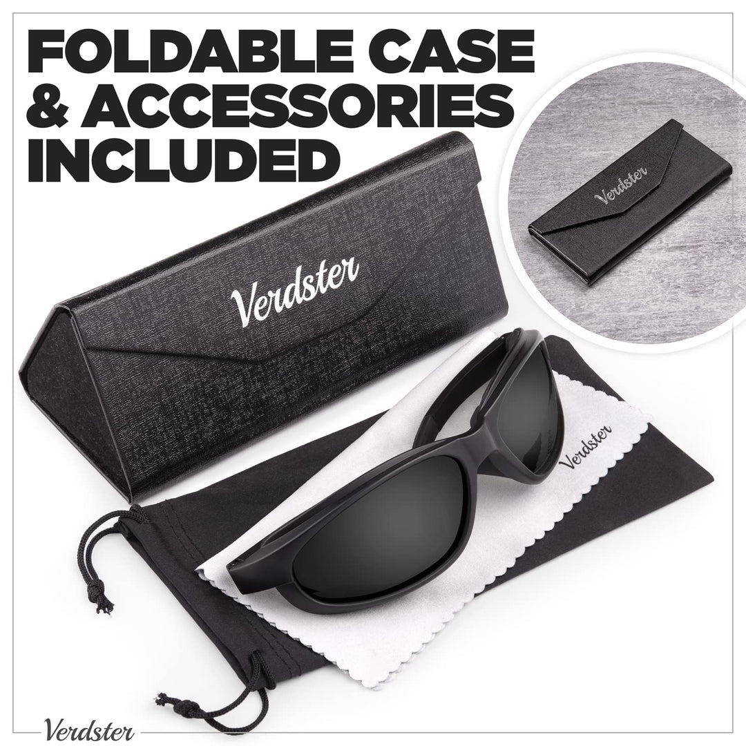 Sunglasses for Men - Sports Polarized Mens Sunglasses UV400 Protection - Comfortable Foam Padded Wraparound Design - Perfect as Cycling Sun Glasses, Ski Googles or Riding Sunnies Airdam Black