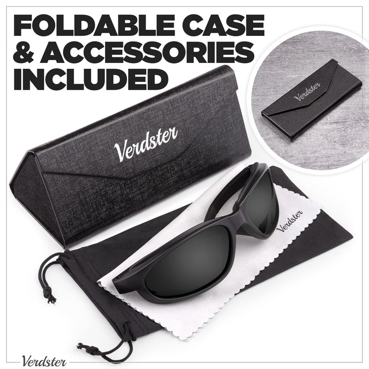 Sunglasses for Men - Sports Polarized Mens Sunglasses UV400 Protection - Comfortable Foam Padded Wraparound Design - Perfect as Cycling Sun Glasses, Ski Googles or Riding Sunnies Airdam Black