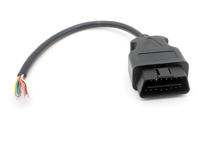 LoongGate OBD-II 16 Pin to to End Open Plug Wire - OBD2 Male 16 Pin Connector Round Extension Diagnostic Cable(1ft/0.3m) (Male)