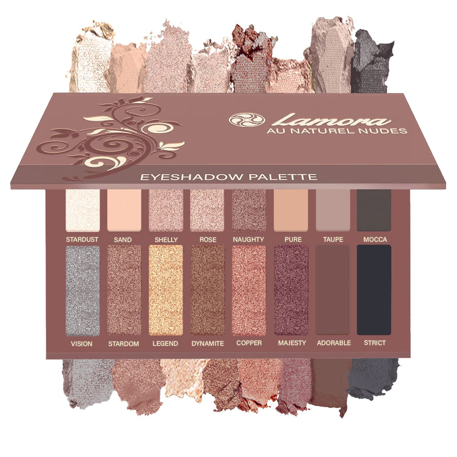 Best Pro Eyeshadow Palette Makeup - Matte + Shimmer 16 Colors - Highly Pigmented - Professional Nudes Warm Natural Bronze Neutral Smoky Cosmetic Eye Shadows - Au Naturel