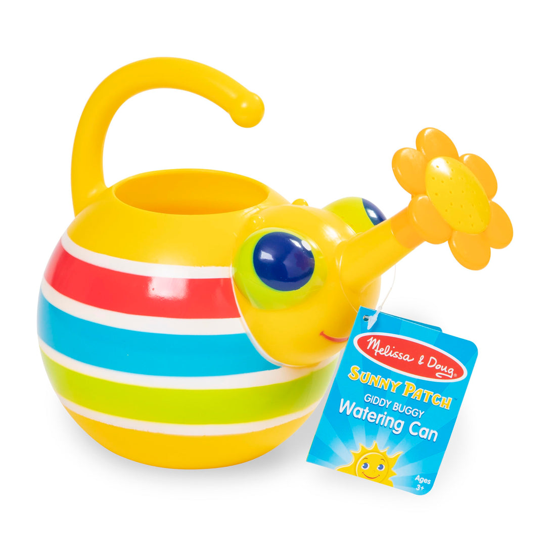 Melissa &amp; Doug Sunny Patch Giddy Buggy Watering Can With Flower-Shaped Spout - Kid-Friendly Garden-Themed Pretend Play Watering Can For Kids