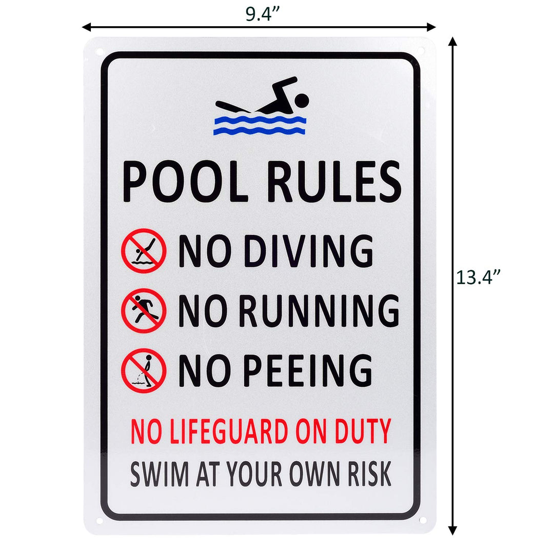 Kichwit Pool Signs for Outside, Pool Rules Sign for Out