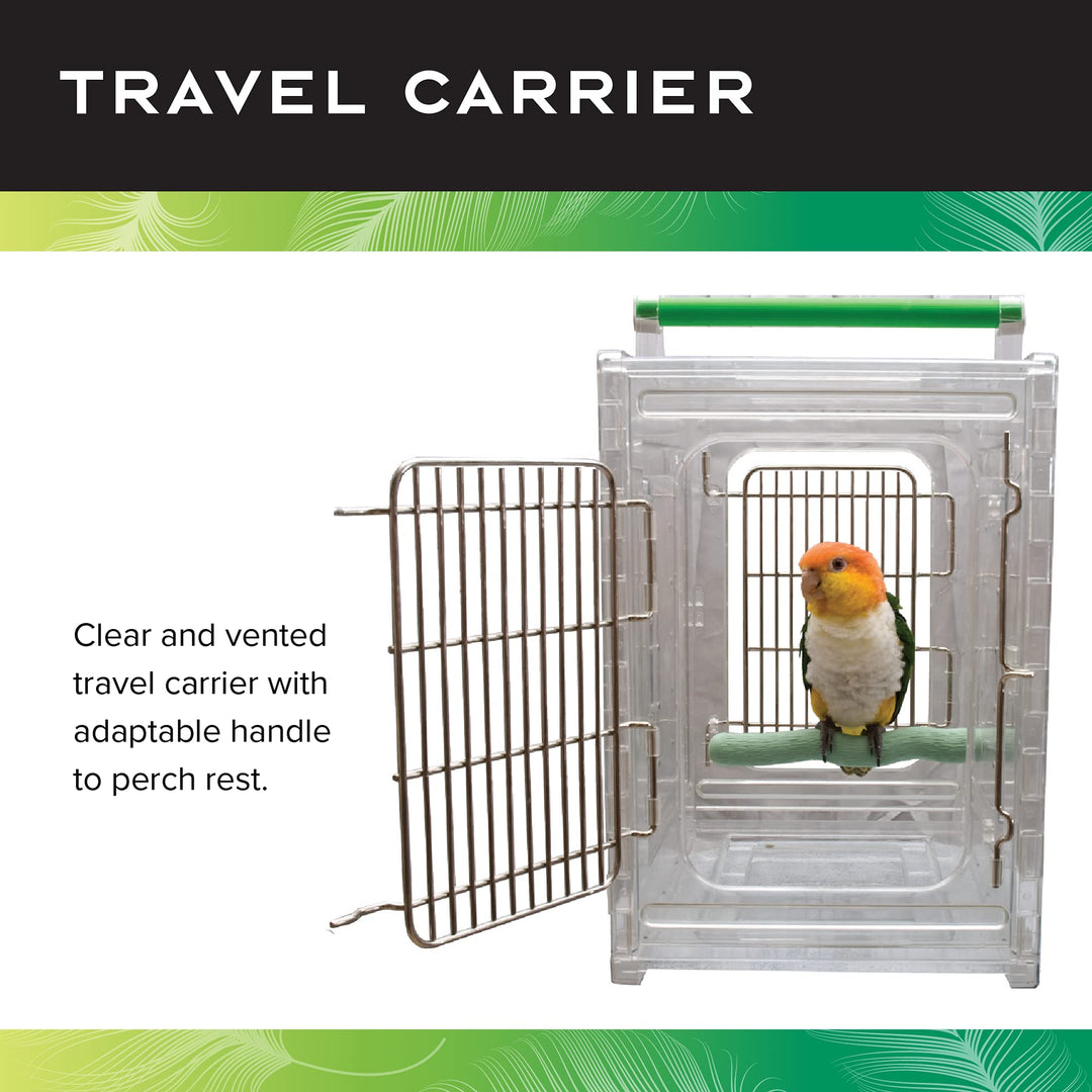CaitecPerch & Go Polycarbonate Bird Carrier, Clear View Travel Cage