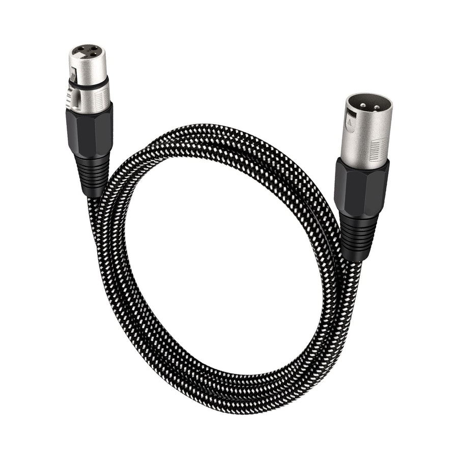 XLR Cable 6 FT, 3 Pin Nylong Braided Balanced XLR Male to XLR Female Microphone DMX Patch Cords (Pure Copper Conductors)