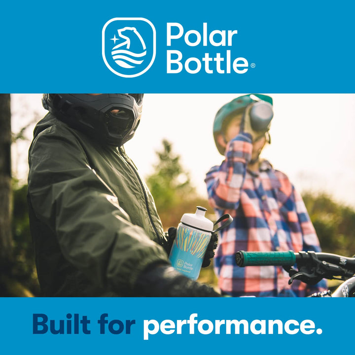 Kids Insulated Water Bottle – 12oz Fireworks - Azure Blue - BPA Free Sport &amp; Bike Water Bottle, Easy Squeeze Bottle Features for Kids