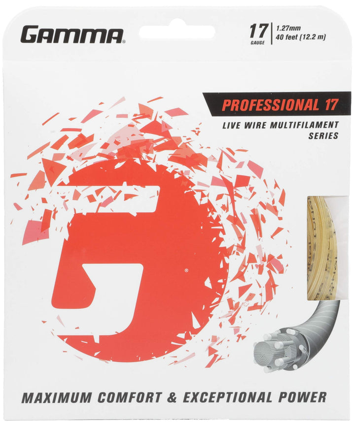 Gamma Live Wire Professional 17G Tennis String, Natural