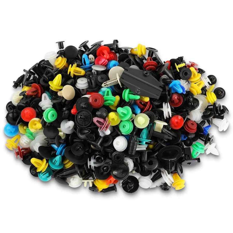 500pcs Universal Mixed Auto Car Nylon Bumper Fender Trim Panel Shield Engine Cover Retainer Fastener Rivet Push Clips for GM Ford Chrysler Toyota Lexus Honda Acura Dodge Jeep