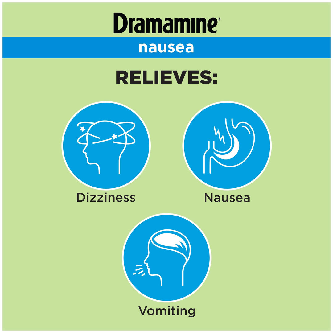 Dramamine Nausea Long Lasting, Nausea Relief, 10 Count 