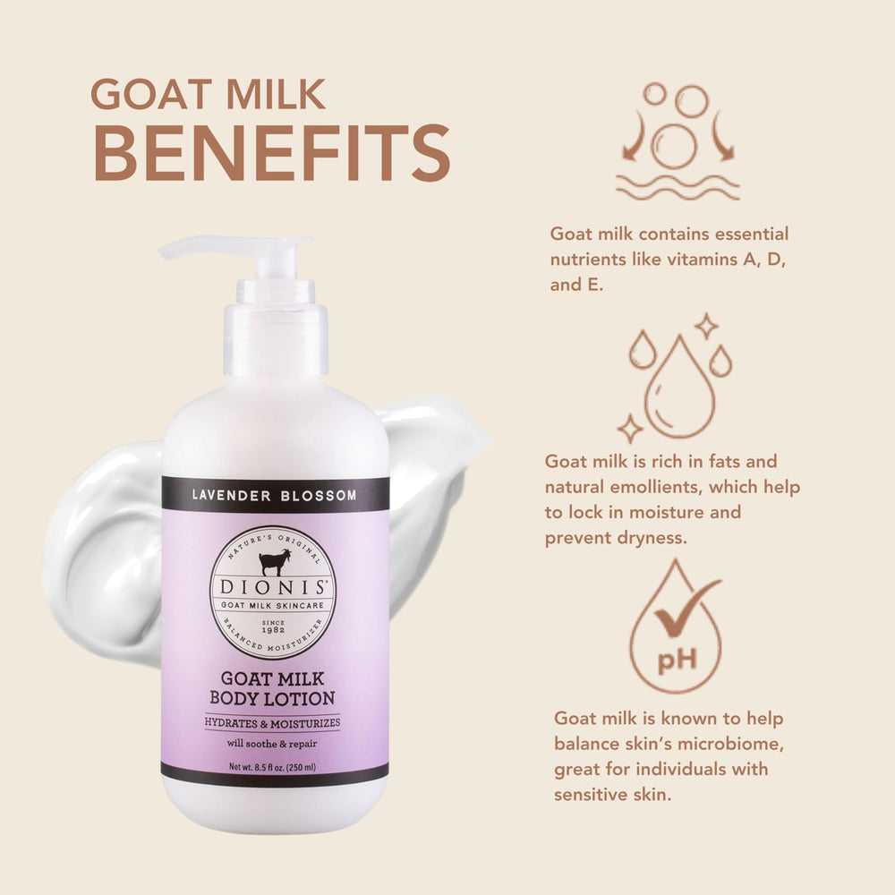 Goat Milk Hydrating Skincare Scented Cream, Rich & Creamy Daily Moisturizing Lavender Blossom Spice Body Lotion For Dry Skin, Made in the USA, Cruelty-Free & Paraben-Free, 8.5 oz Bottle