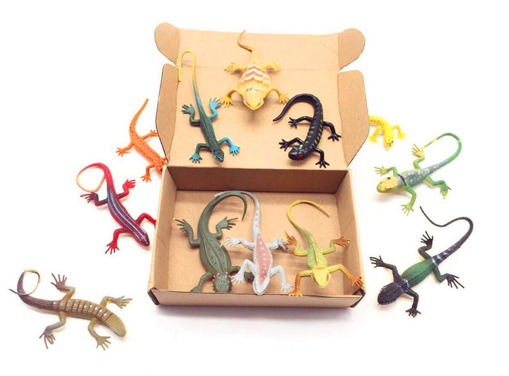 Artificial Model Reptile Lizard Animal Figures Kids Gift 12pcs