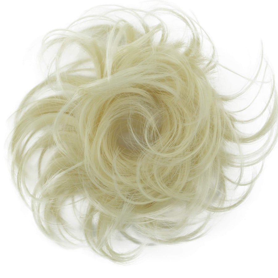 Scrunchy Scrunchie Bun Up Do Hairpiece Hair Ribbon Ponytail Extensions Wavy Curly or Messy various/diverse colours (bleach blonde #613/88)
