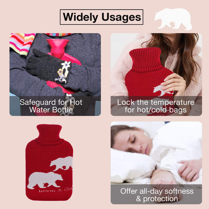 HomeTop Large 2 Liter Soft Knit Elegant Polar Bear Hot 