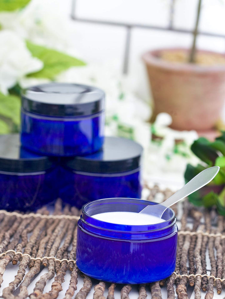Cobalt Blue 4 oz PET (BPA Free) Plastic Jar (12 pack)
