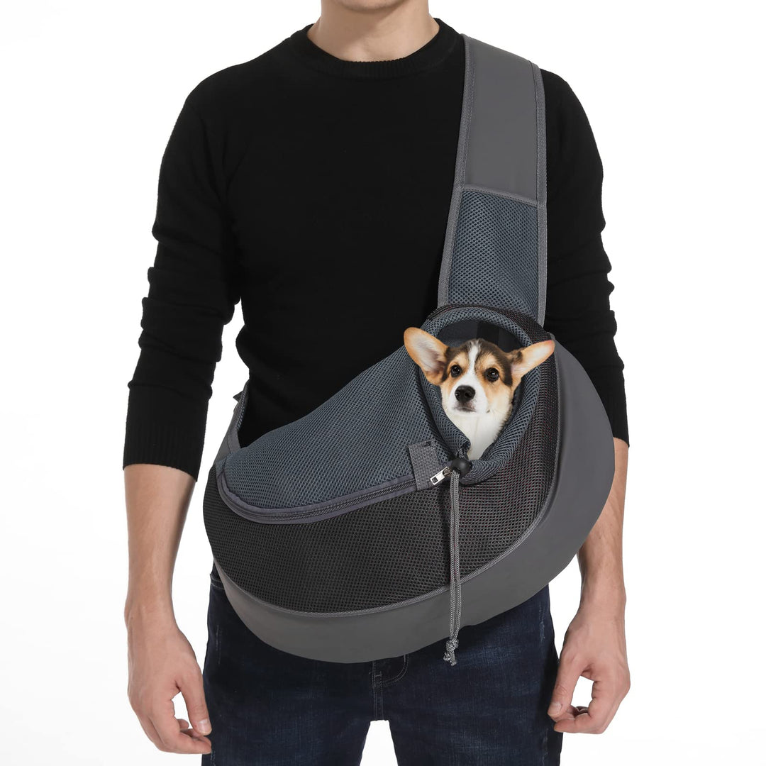 Pet Dog Sling Carrier, Upgrade Dog Carrier Bag,Adjustable Puppy Carrier for Small Dogs(Large, Black)