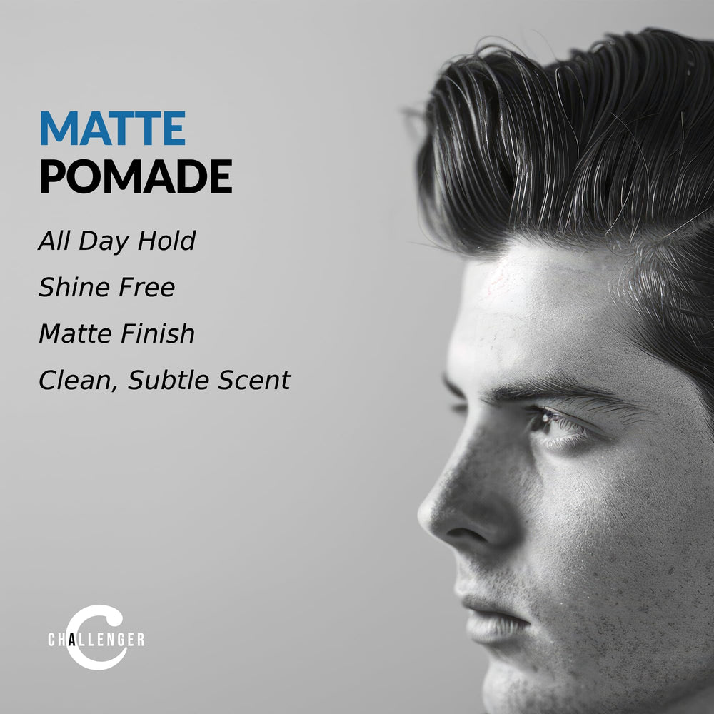 Men’s Matte Cream Pomade | Natural Shine Free Finish Product | Clean & Subtle Scent | Medium Firm Hold & Travel Friendly | 3oz
