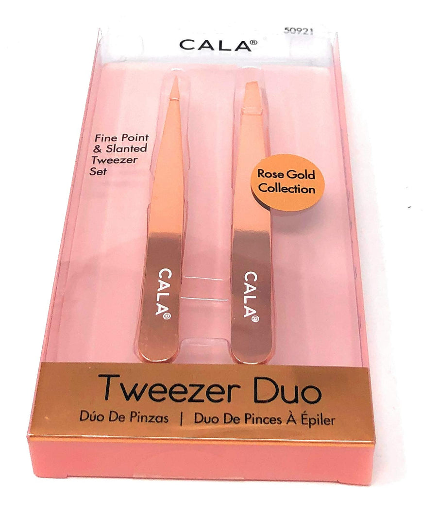 Rose gold tweezer duo