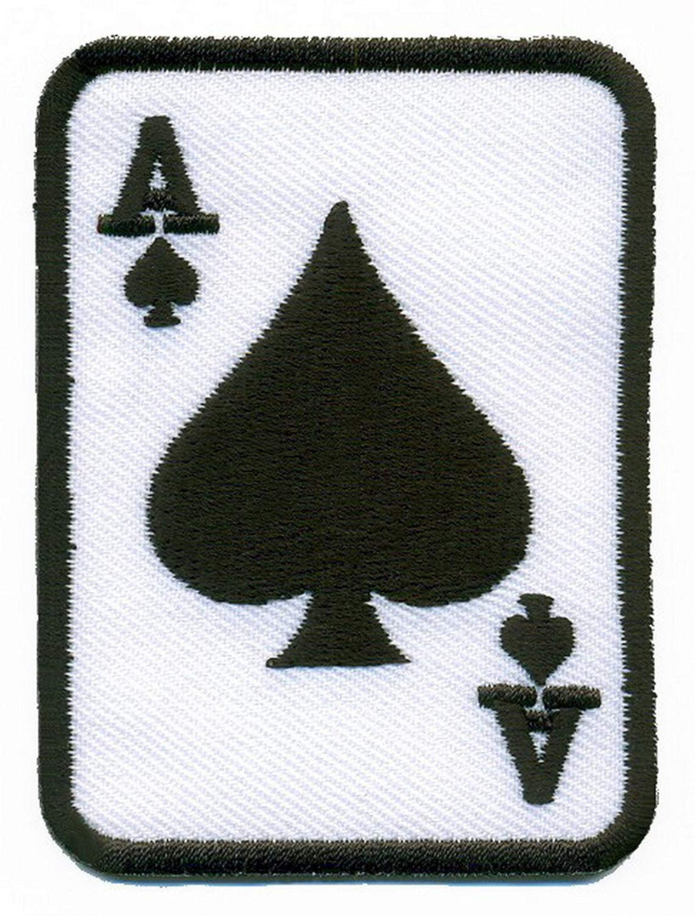 Ace of Spades black suit playing card poker retro casino biker rat pack applique iron-on patch new
