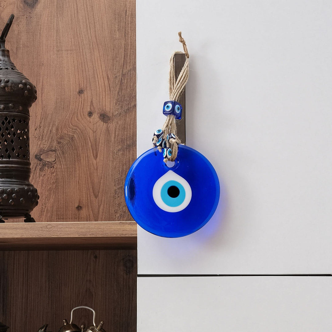 Blue Evil Eye Decor Home Wall Hanging 4 Glass Handmade Turkish Nazar Amulet Good Luck and Protection Charm