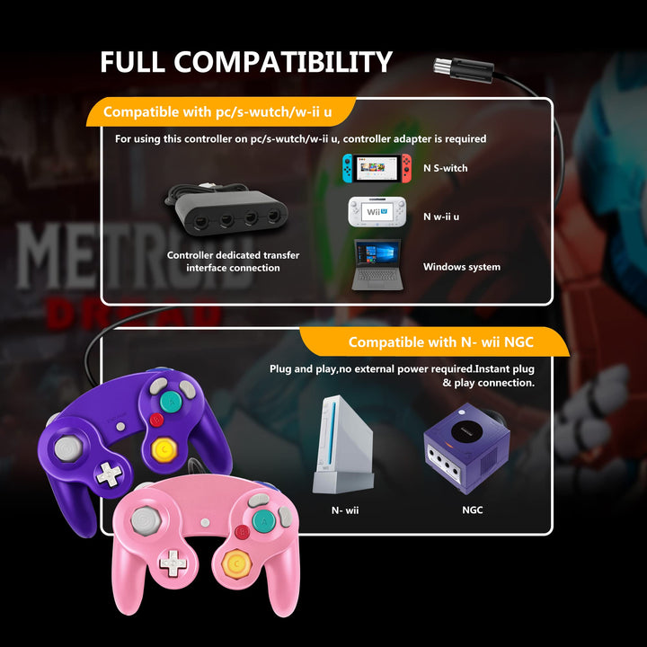 FIOTOK Gamecube Controller, Classic Wired Controller fo