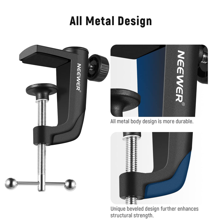 NEEWER Metal Table Mounting Clamp for Microphone Suspen