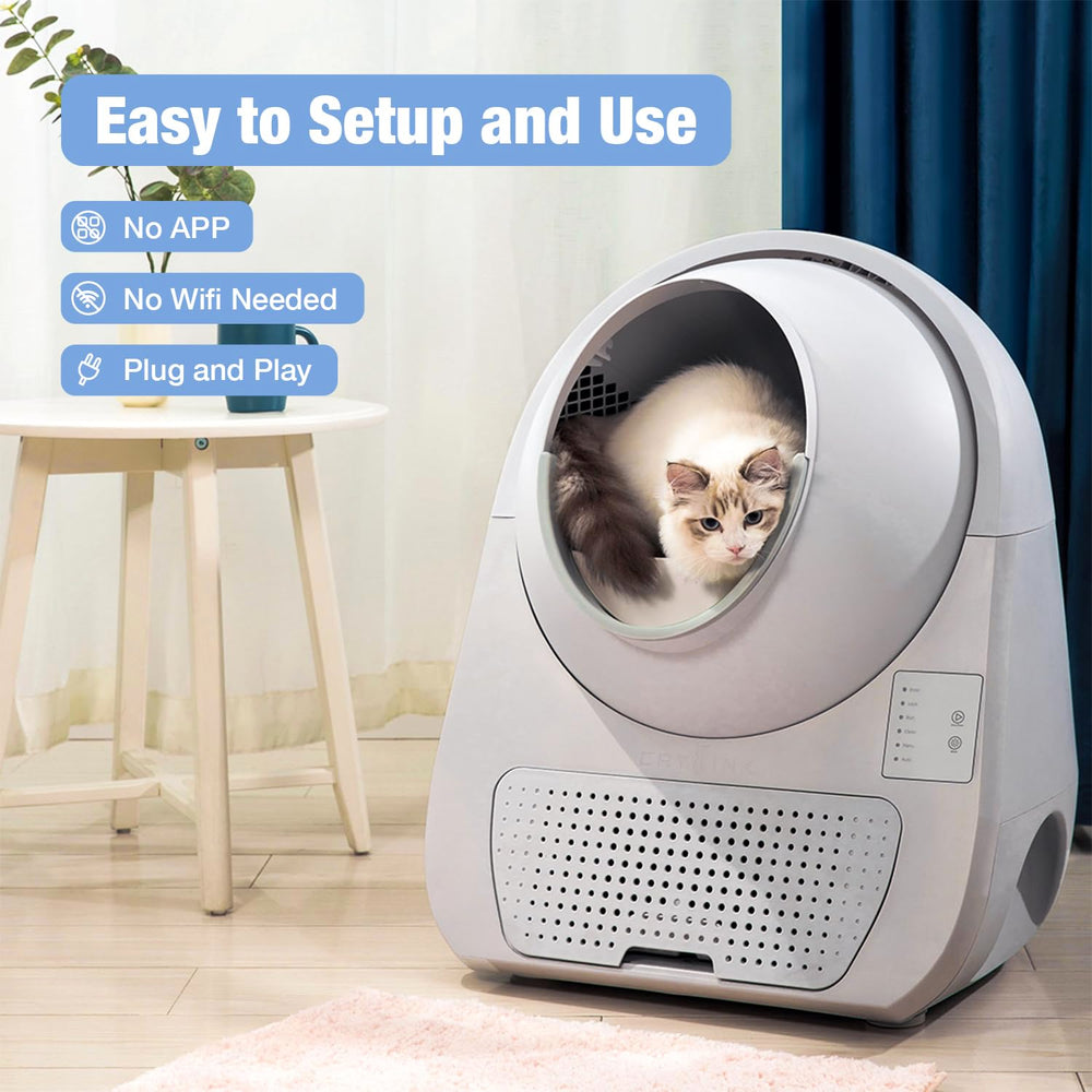 Self Cleaning Cat Litter Box, Automatic Cat Litter Box, Double Odor Removal, Cat Litter Box for Cats from 3.5 pounds to 22 pounds (Young Version)