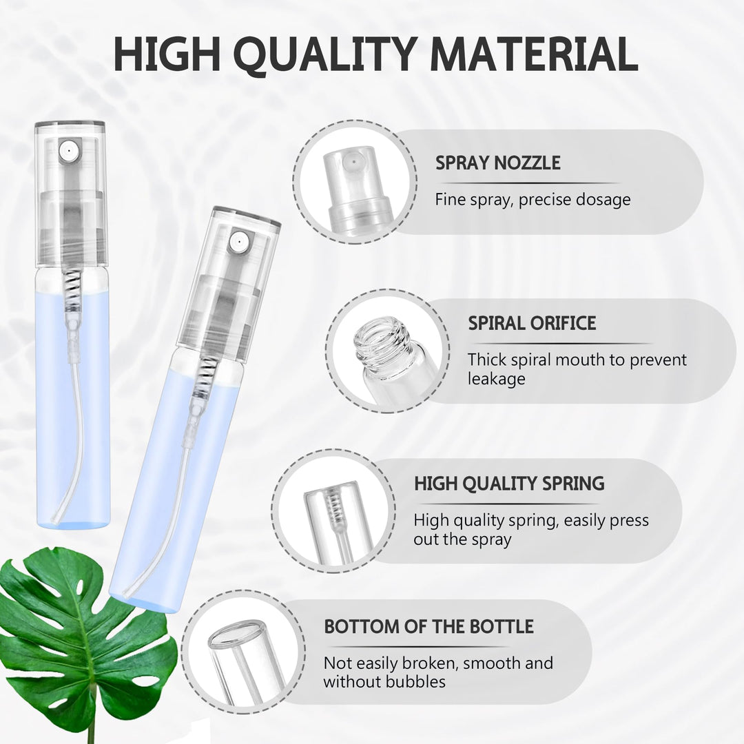 Mini Spray Bottle 105PCS 5ML Clear Glass Perfume Bottles Refillable Fine Mist Spray Bottles Empty Fragrance Sample Spray Containers Cosmetics Atomizer for Cleaning,Travel,Essential Oils