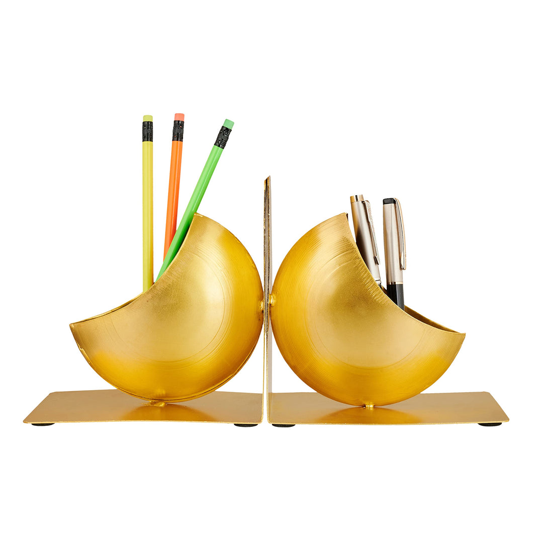 Metal Vase Bookends | Bookend | Book End | Non Skid Book Stopper | Book Organizer | Modern Design Bookend | Bookends for Shelves | Decorative Bookends | Bookends for Home Office | Bookshelf Decor