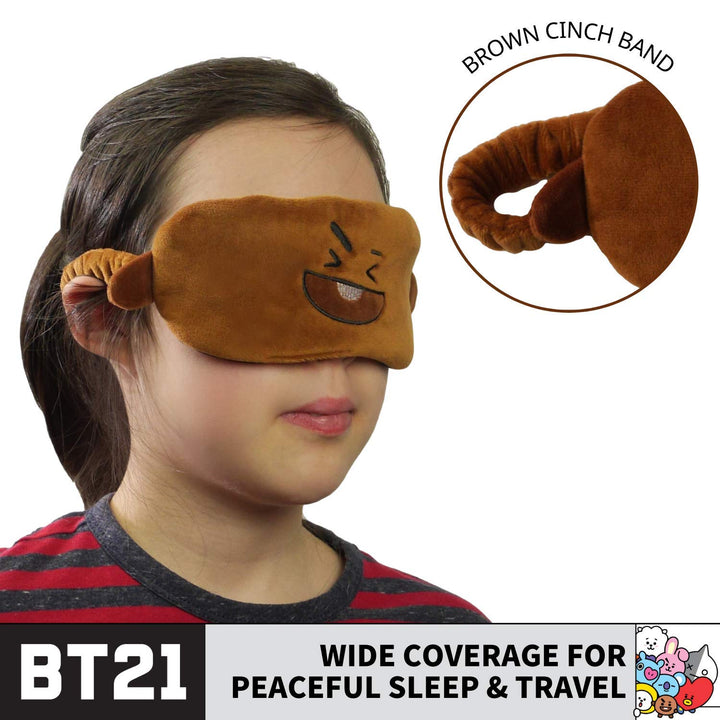 BT21 Line Friends SHOOKY BIG FACE Sleep EYE MASK, Brown