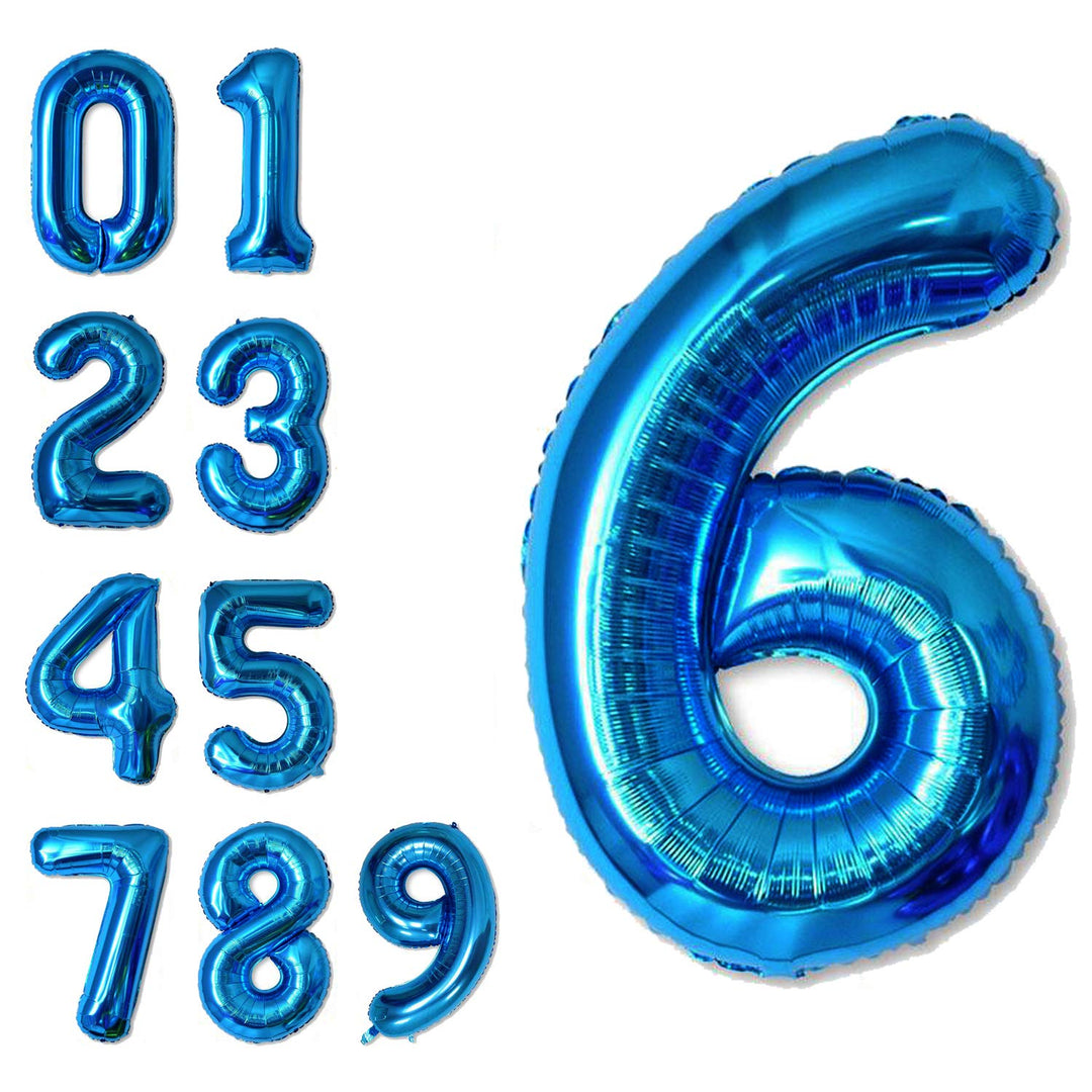 40 Inch Jumbo Blue Number 6 Balloon Giant Balloons Prom Balloons Helium Foil Mylar Huge Number Balloons for Birthday Party Decorations/Wedding/Anniversary