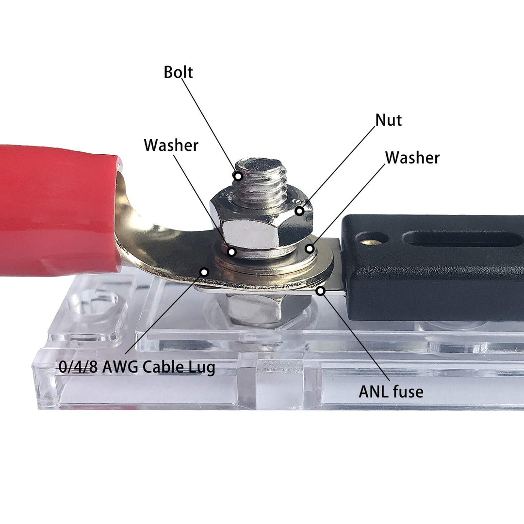 0/2/4/8 Gauge AWG 150 Amp ANL Fuse Holder Wire Inline Fuse for Car Audio (150A) (2 Packs)
