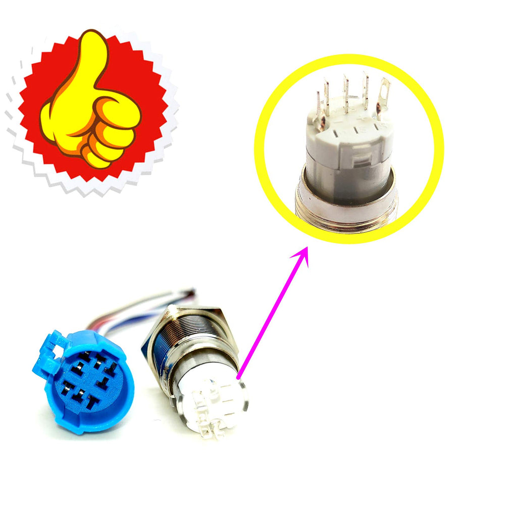 Viping Car Horn Button Switch momentary Push Button Switch 12V 16mm LED On/Off Switch Reset Switch Button Metal momentary Speaker Horn Switch Power Metal Toggle Switch Car Boat Motorcycle DIY Switch