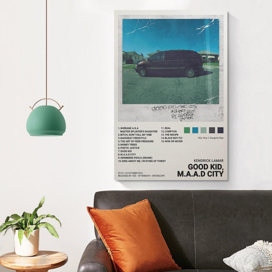 Kendrick Lamar Poster GOOD KID, M.A.A.D CITY Poster Canvas Printed Poster Unframe:12x18inch(30x45cm)