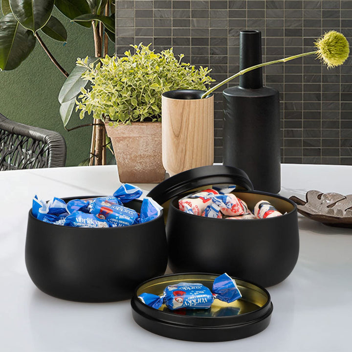 Candle Tin Cans 24 Pieces,Candle Containers Candle Jars with Lids, 8 oz, for Candles Making, Arts &amp; Crafts, Storage, and Gifts, Black