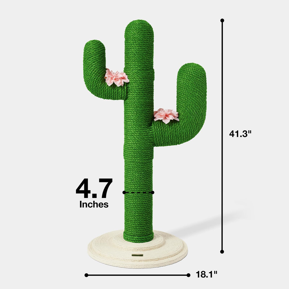 Cat Scratching Post, Cactus Scratch Posts for Indoor Adult Cats Kittens, 41.3 Inches Large Sisal Cat Scratcher, Extra Large Sisal Cat Scratcher, Durable Cat Scratch Tree for Active Cats
