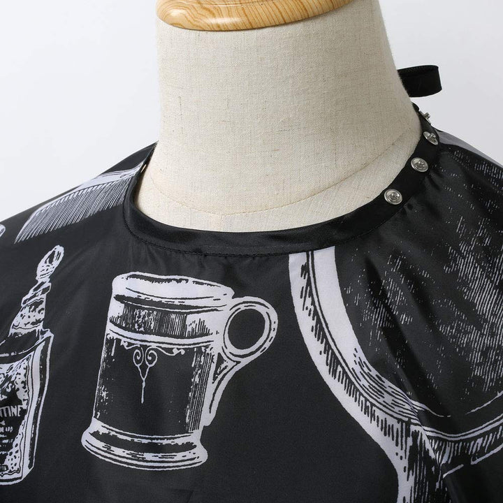 Professional Waterproof Hair Styling Cape Nylon Haircuting Salon Cape Gown Hair Salon with Snap Closure - 50 x 60 Black