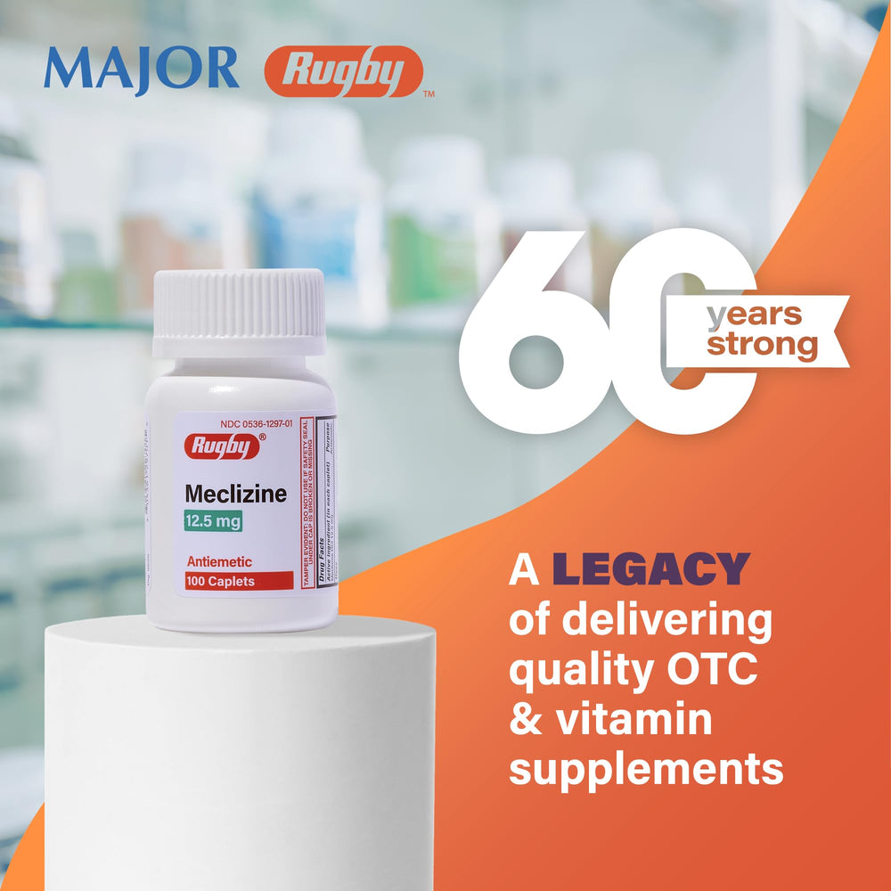 Rugby Meclizine 12.5mg Caplets - Antiemetic Motion Sick