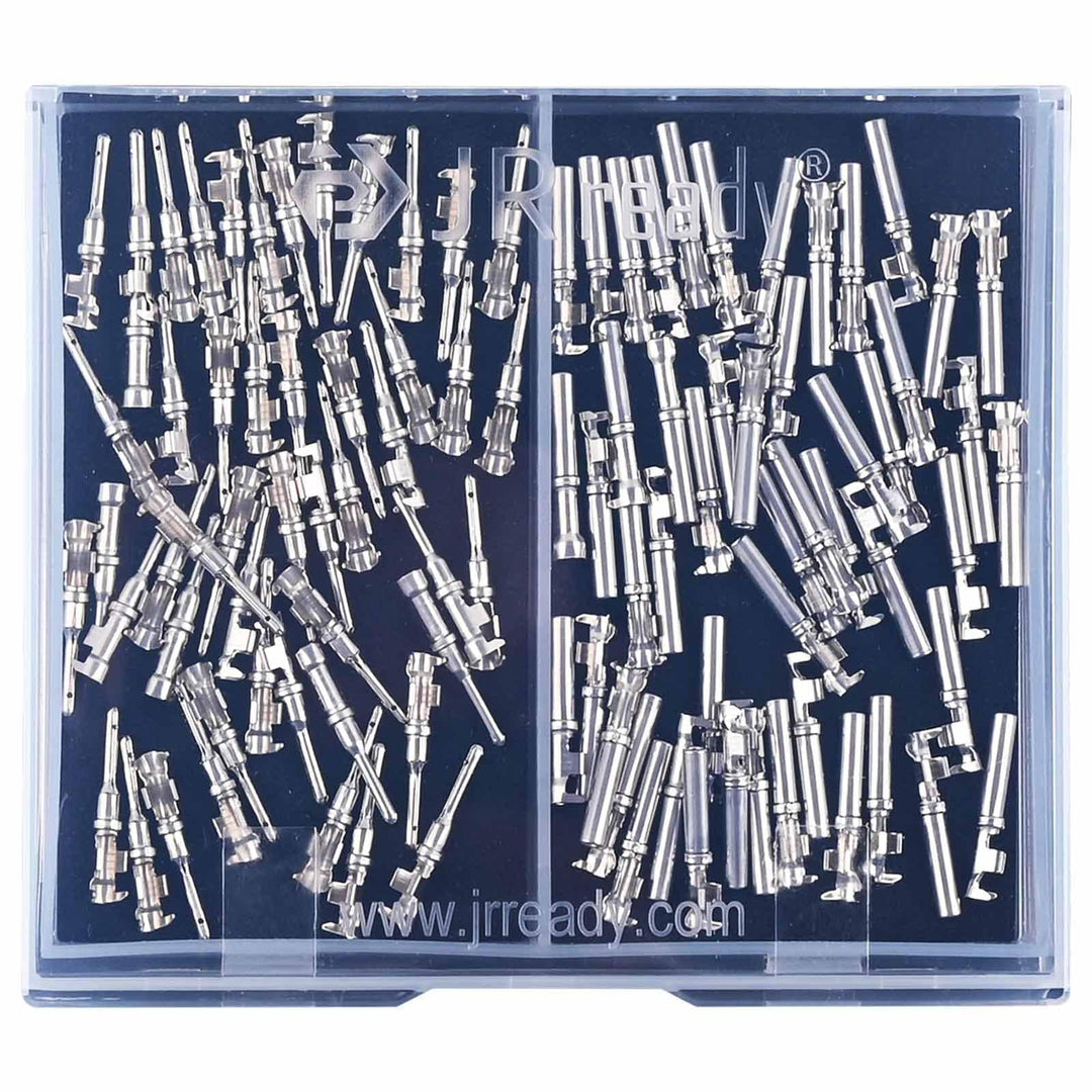 Deutsch Connector Pins and Sockets Stamped Contacts Size 16 ST6255 - Male Deutsch Pins 1060-16-0122/ Female Pins 1062-16-0122/ Open Barrel Terminals Wire Gauge 14-18 AWG, 50 Pairs