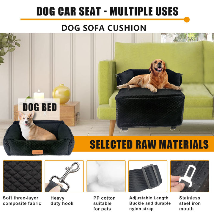 Bochao Multipurpose Car Seat for Large Dogs; Comfortable &amp; Safe - Convertible Dog Bed &amp; Sofa Cushion