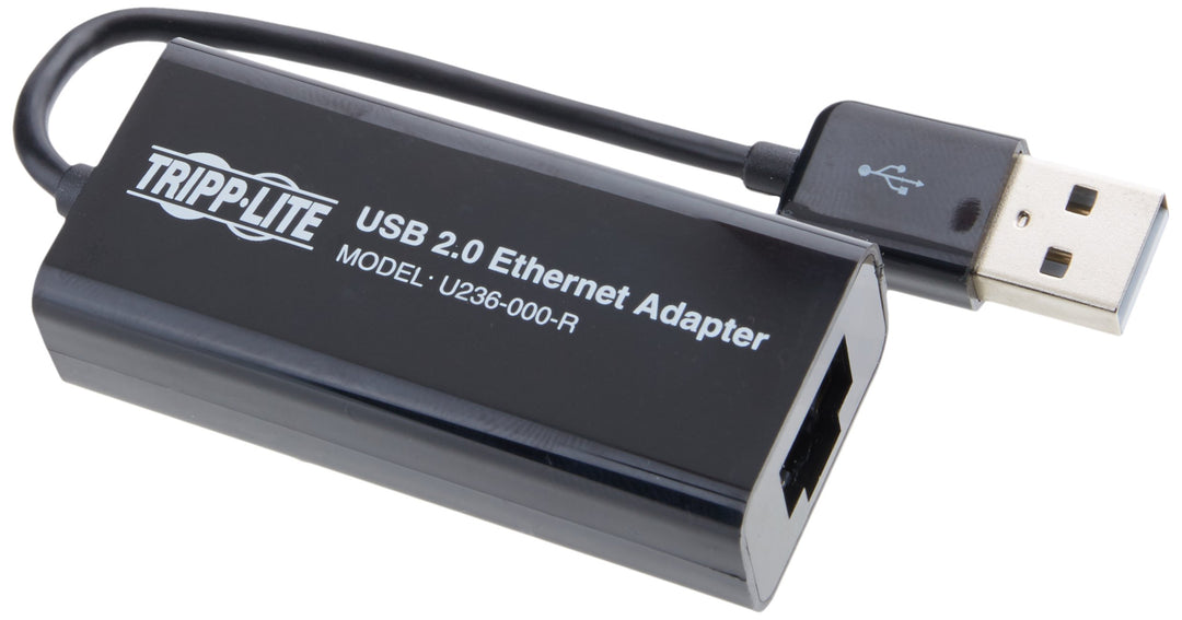 USB 2.0 Hi-Speed to Ethernet NIC Network Adapter, 10/100 Mbps (U236-000-R), Black