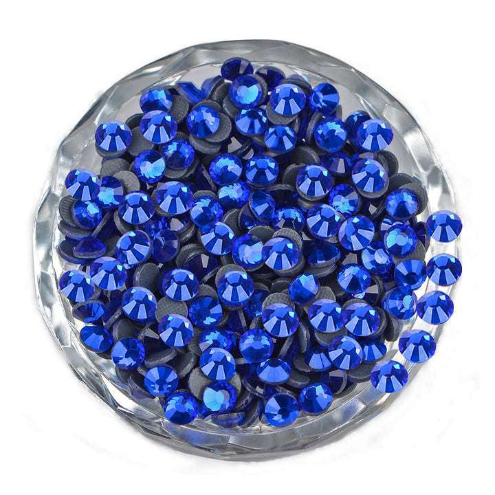 2000 Pieces SS20 Sapphire Hotfix Rhinestones Flatback Round Crystal Glass Rhinestones Gems for Crafts Nail Face Art Clothes Shoes Bags DIY