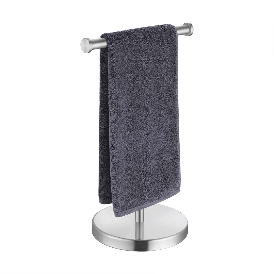 Towel Rack T-Shape Hand Towel Holder Stand Total Height 17 SUS304 Stainless Steel for Bathroom Vanity Countertop Matte Black, BTH208S20-BK