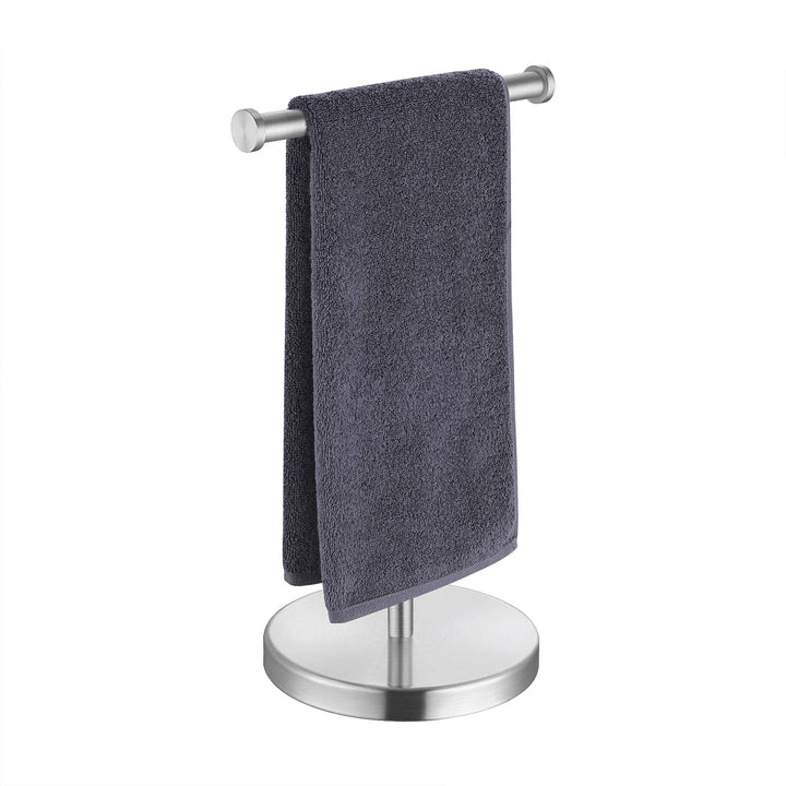 Towel Rack T-Shape Hand Towel Holder Stand Total Height 17 SUS304 Stainless Steel for Bathroom Vanity Countertop Matte Black, BTH208S20-BK