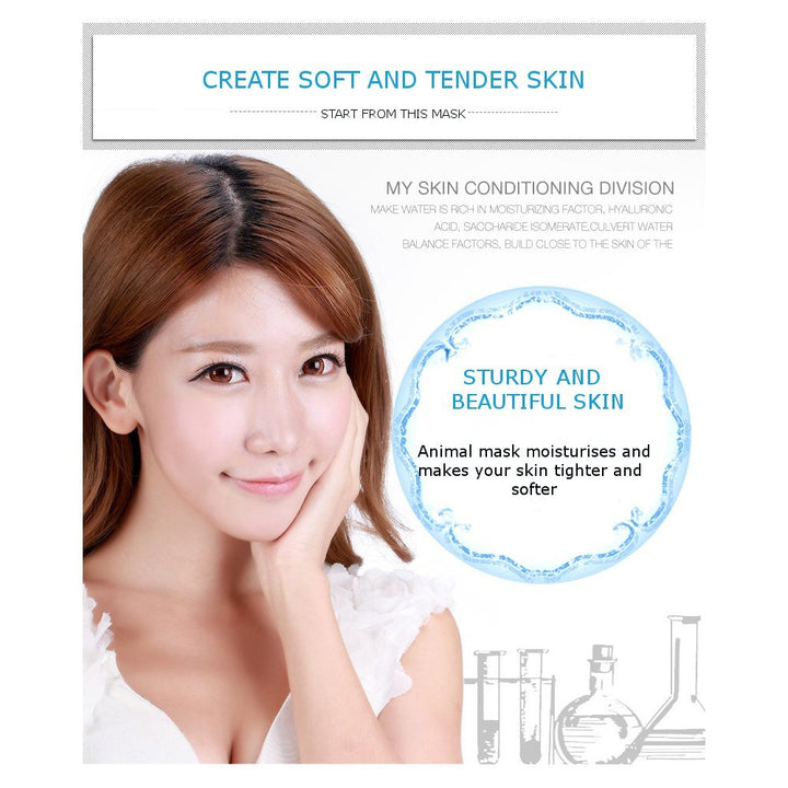 Moisturizing Face Mask Sheet Enriched with Natural Serum for Radiant and Nourished Skin. At Home Spa Facial with Fun Animal Characters: Panda, Tiger, Sheep, Dog (4 Sheets Variety Pack)