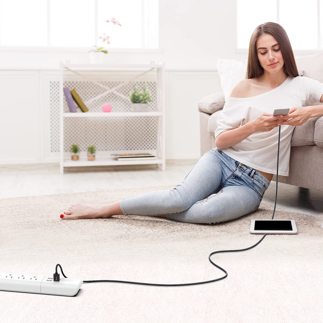 Long Micro USB Cable Android Charger 20ft with Gold-Plated PS4 Charger Cable - High Speed 2.0 USB A Male to Micro USB Nylon Braided Cable for Android Phone