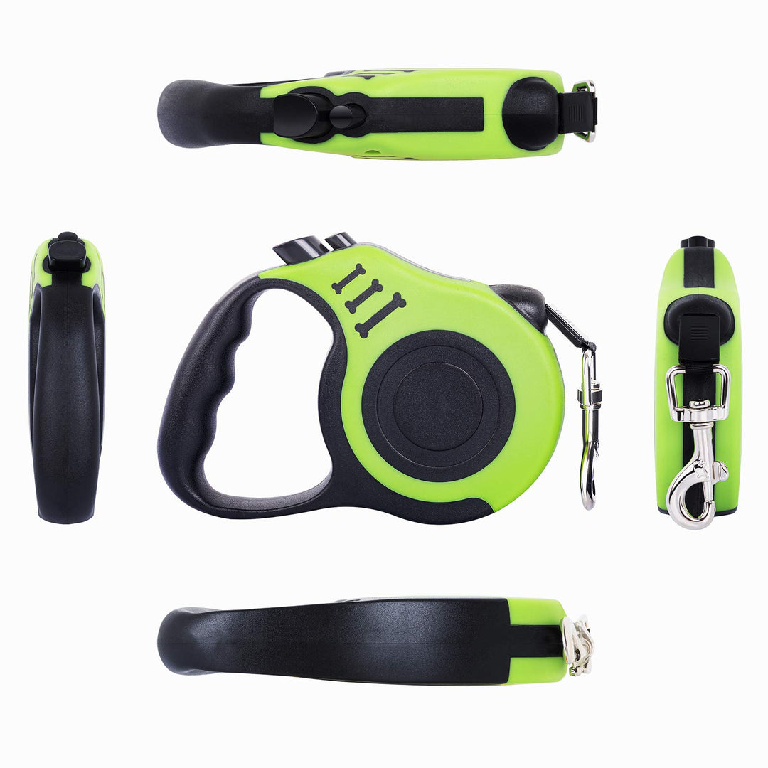 PETIMP Retractable Dog Leash Lightweight 16FT Leash, with Folding Bowl,Dispenser,Waste Bags, for Small Medium Dogs(Green)